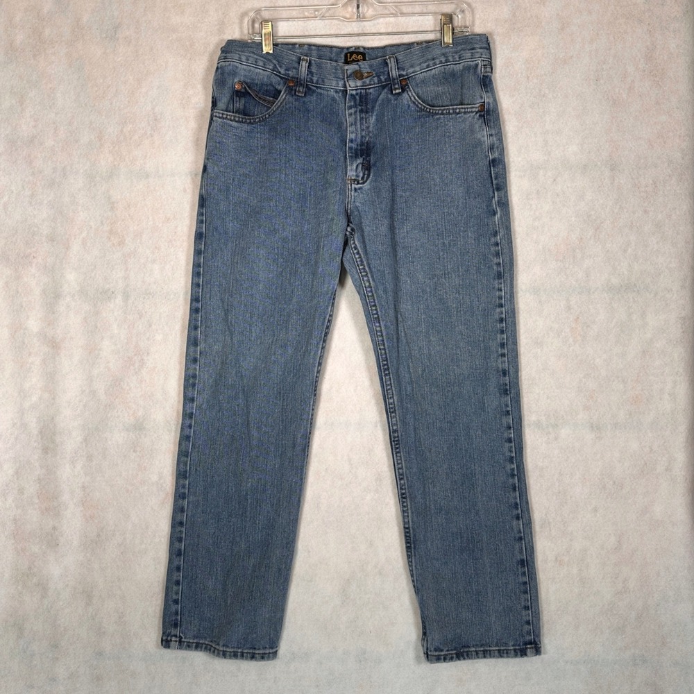 Lee Jeans Mens 34x30 Regular Fit Blue Excellent Straight Leg Denim 2008944